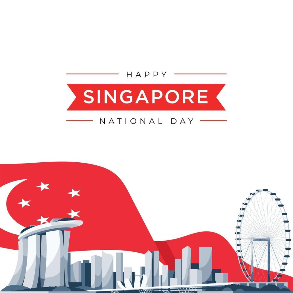 vectorillustratie 9 augustus onafhankelijkheidsdag van singapore vector