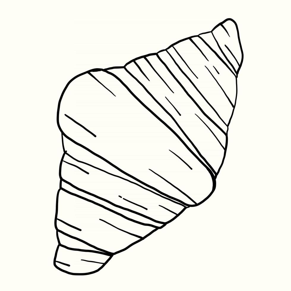 doodle uit de vrije hand schets tekening van croissant brood. vector