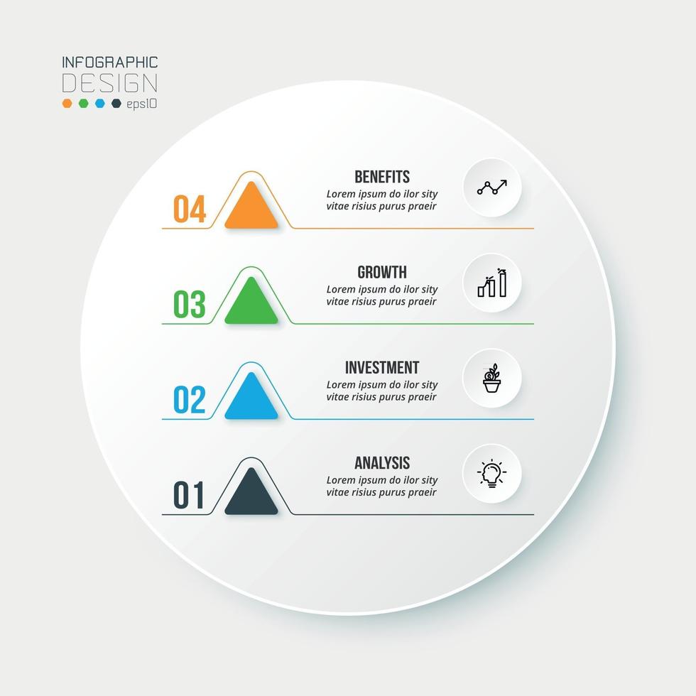 zakelijke infographic sjabloon met stap of optie ontwerp. vector