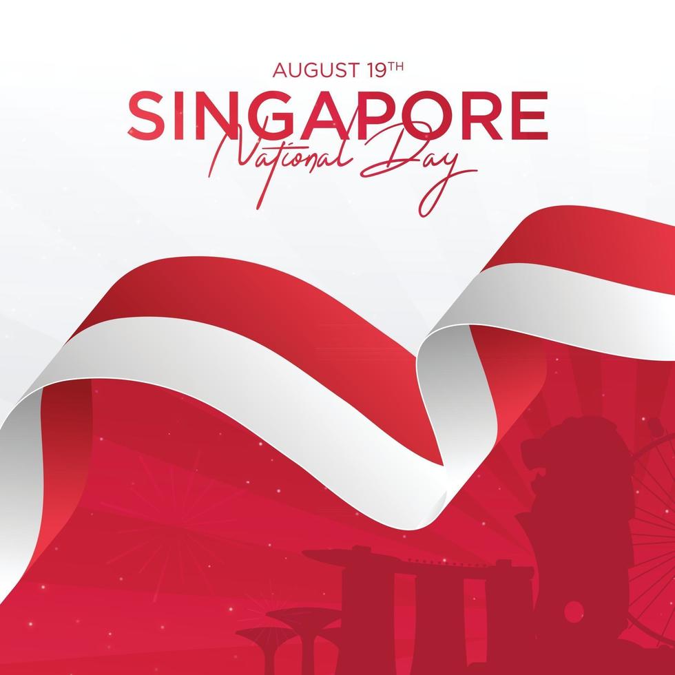vectorillustratie 9 augustus onafhankelijkheidsdag van singapore vector