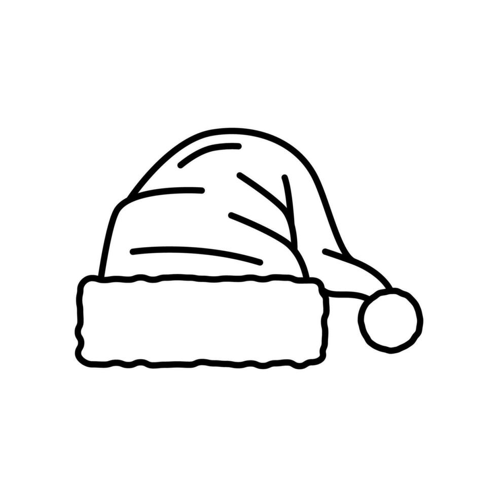 de kerstman claus hoed Kerstmis vakantie dun lijn icoon vector