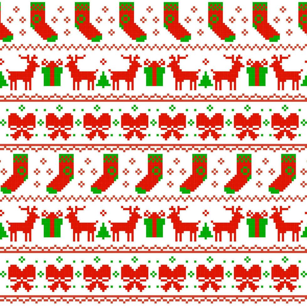 8 bit pixel Kerstmis vakantie trui patroon vector