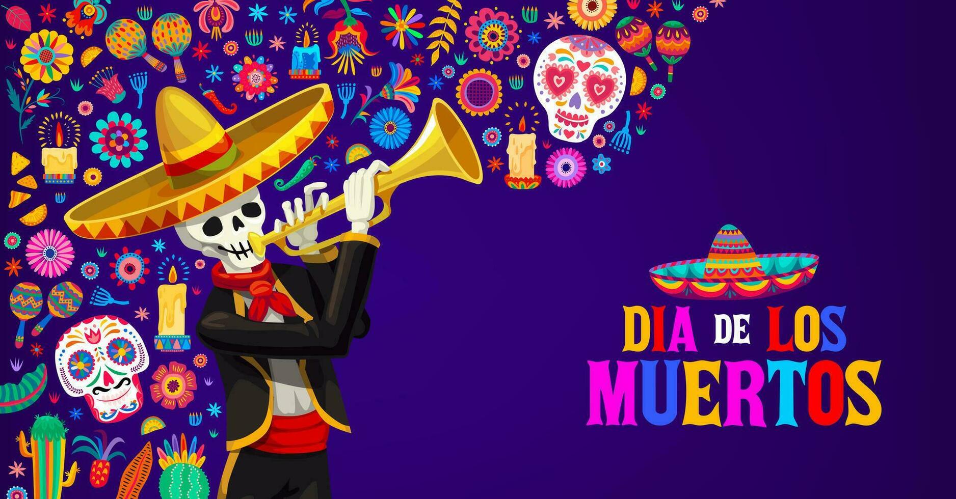 dag van de dood dia de los Muertos vakantie banier vector