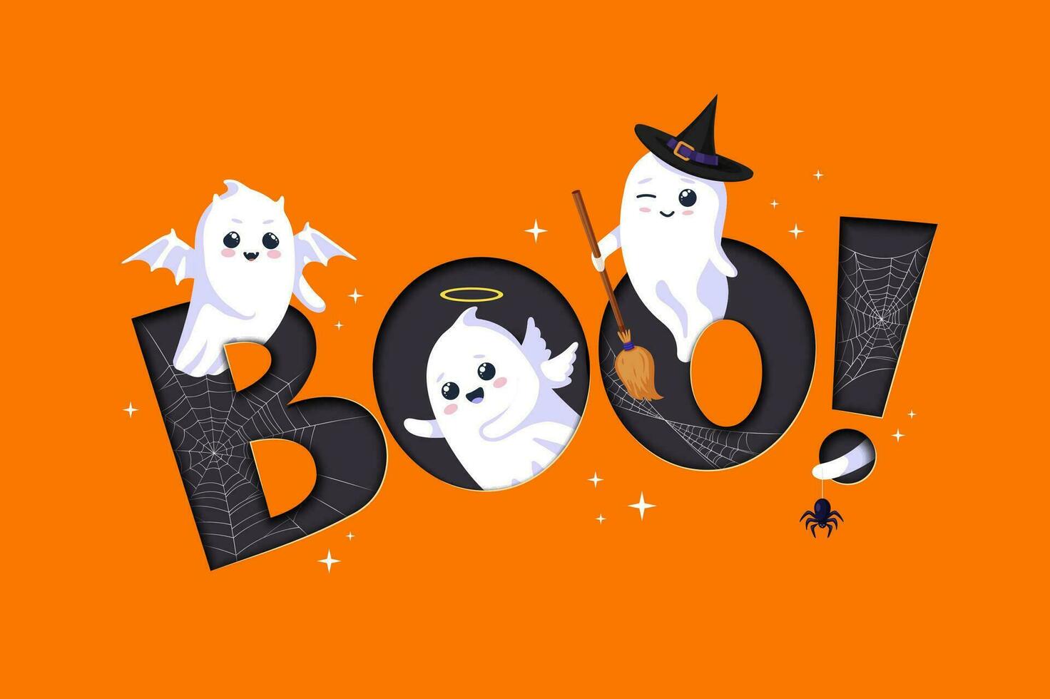 halloween papier besnoeiing groeten citaat boe en geesten vector