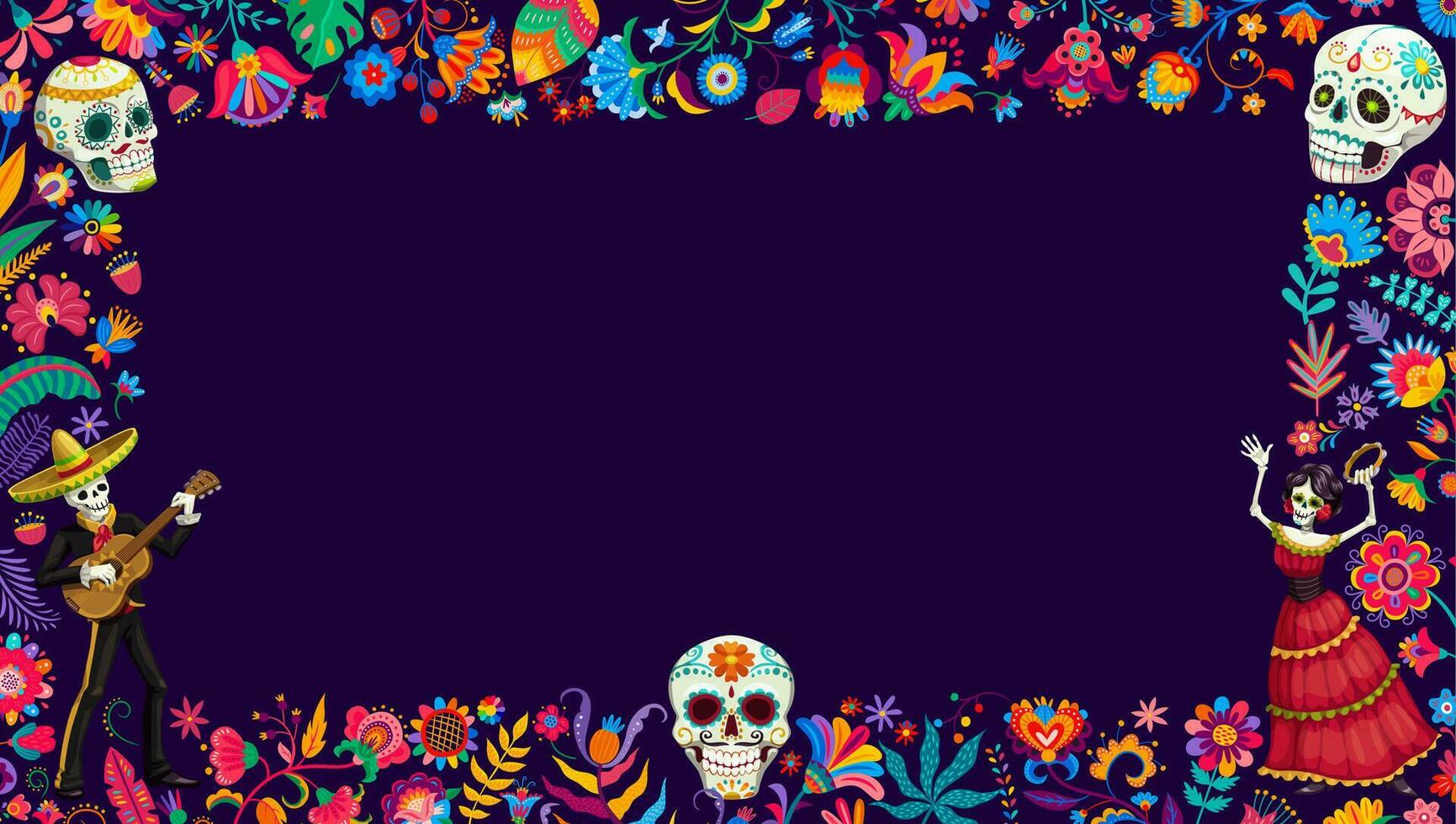 dia de los Muertos of dag van dood vakantie kader vector