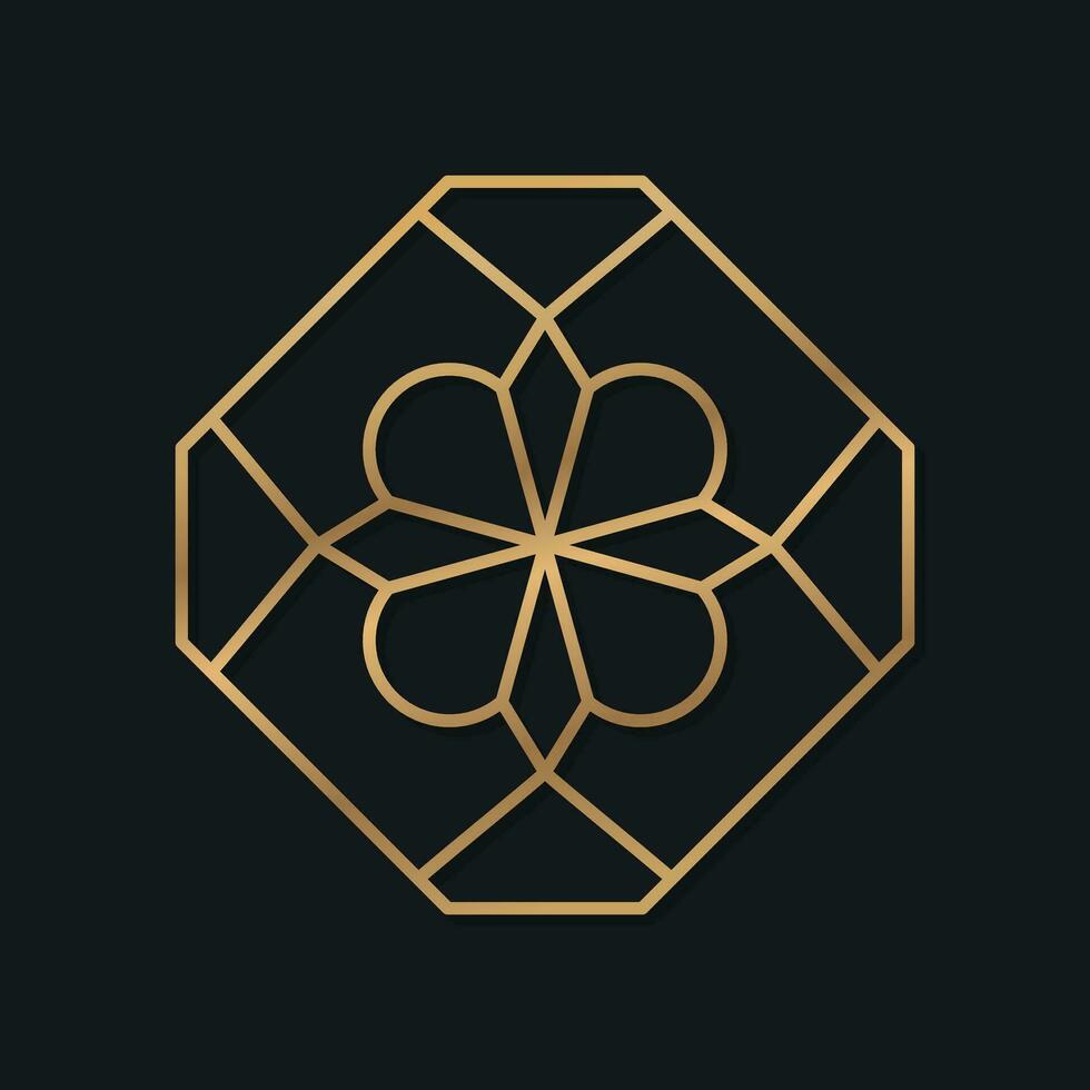 logo ontwerp in Islamitisch en Arabisch stijl gecombineerd met bloemen en meetkundig patronen vector