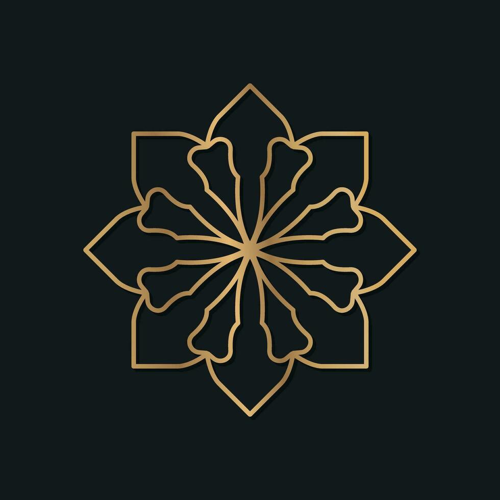 elegant logo ontwerp versierd met meetkundig patronen in Arabisch en Islamitisch stijl vector