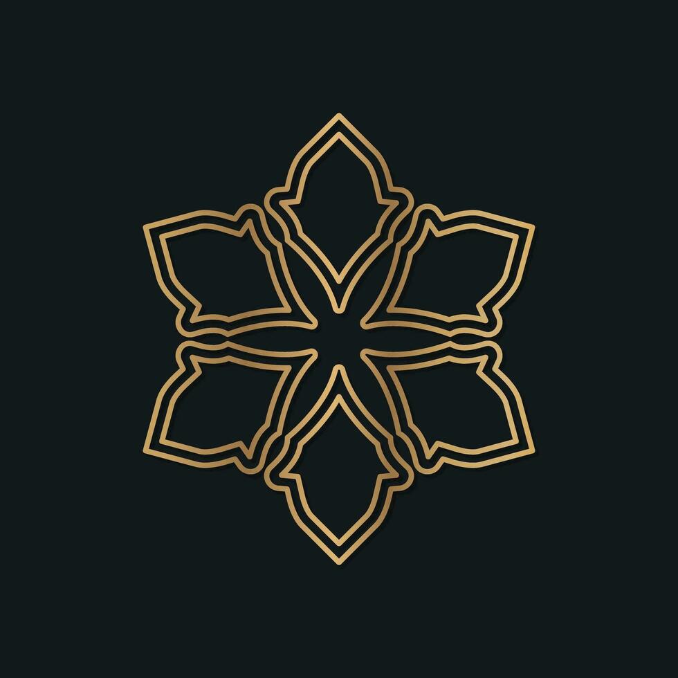 luxe logo sjabloon met bloemen patroon met meetkundig vormen vector