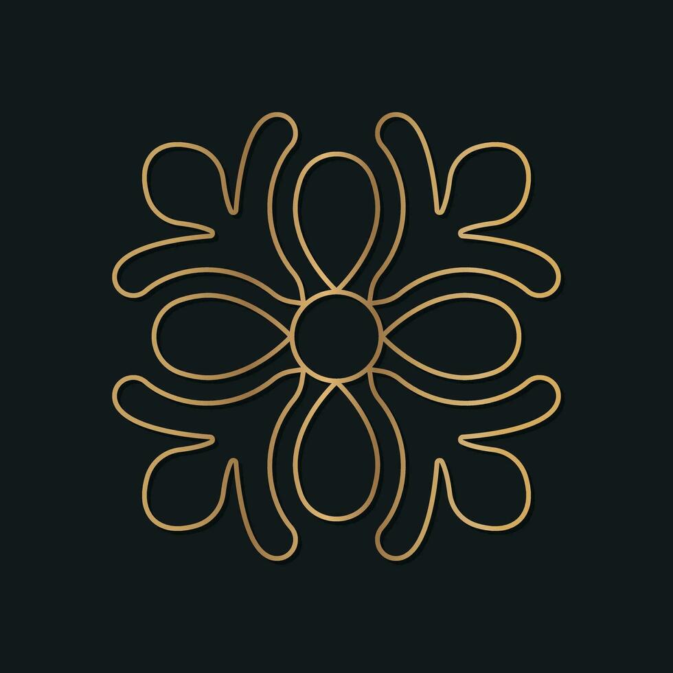 luxe logo sjabloon met bloemen patroon met meetkundig vormen vector