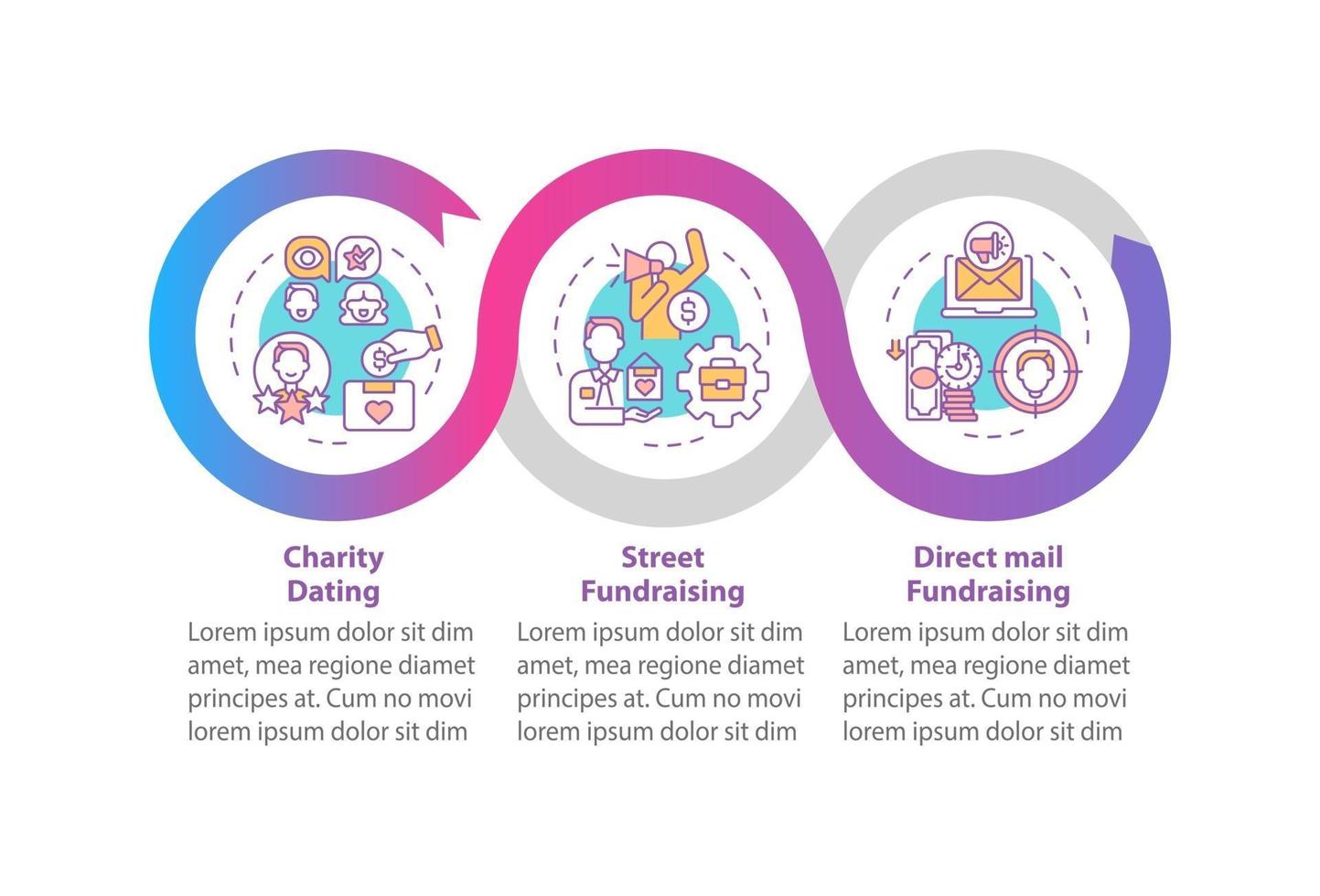 filantropische activiteiten vector infographic sjabloon