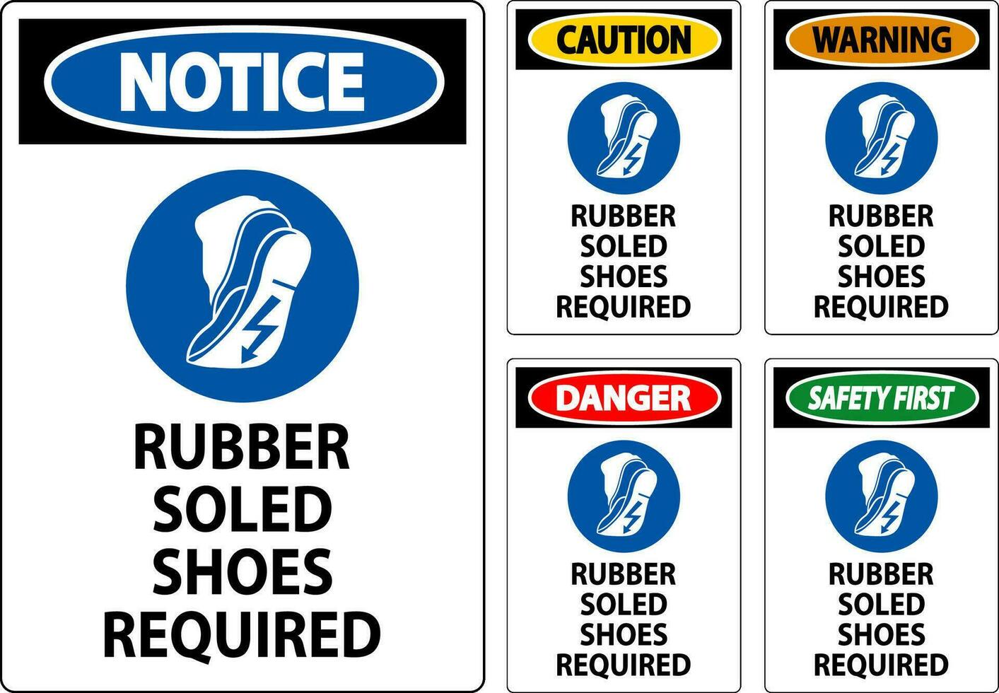merk op teken rubber zolen schoenen verplicht vector
