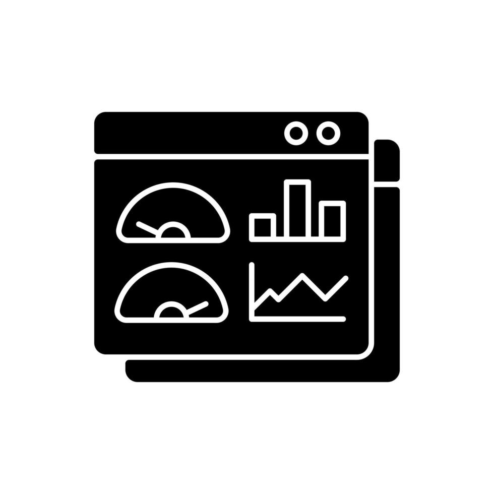 productiviteit dashboard zwart glyph-pictogram vector