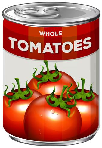 Een blikje hele tomaten vector