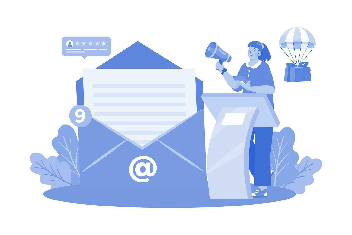 e-mail marketeers ontwikkelen en uitvoeren e-mail campagnes. vector