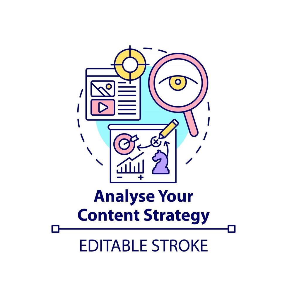 analyseer inhoud strategie concept icoon vector