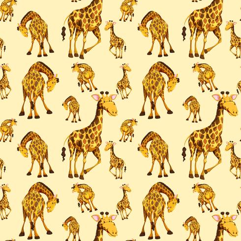 Giraffe op naadloze patroon vector