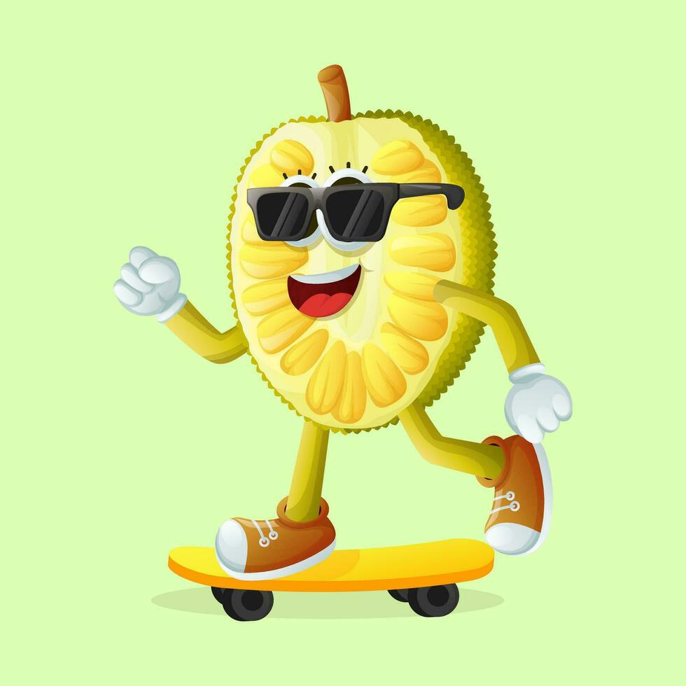 jackfruit karakter skateboarden vector