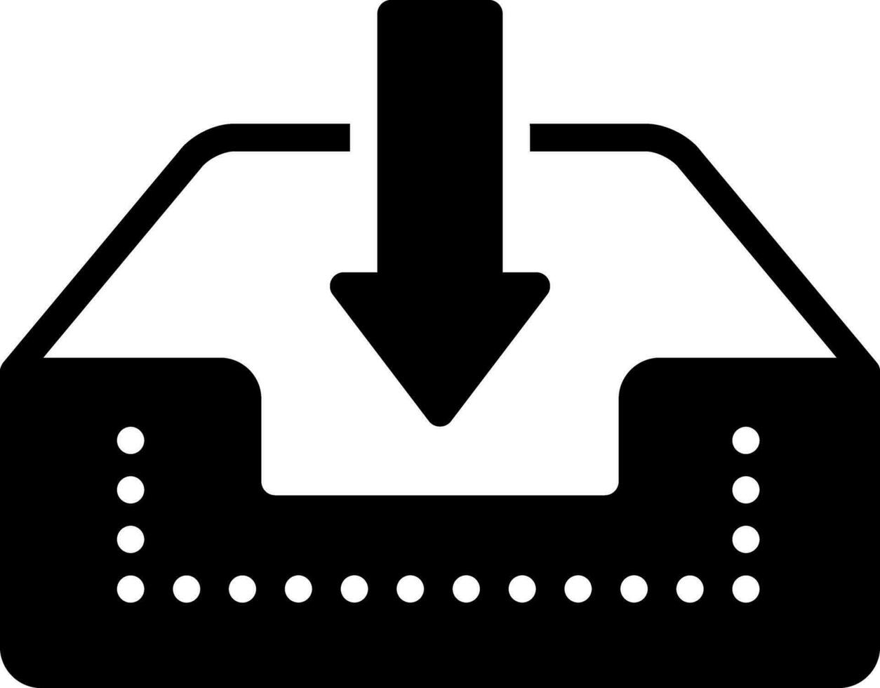 solide icoon voor postvak IN vector