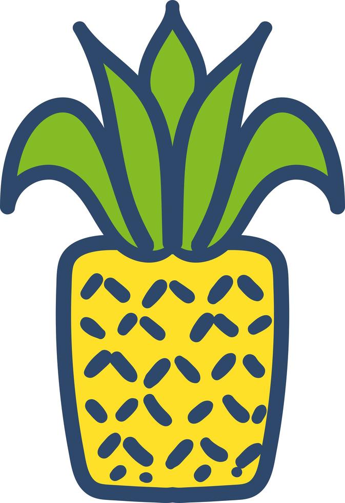 verse ananas hand getekende vectorillustratie vector