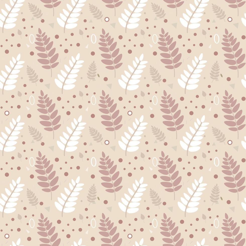 delicaat naadloos patroon met bladeren in beige tinten vector