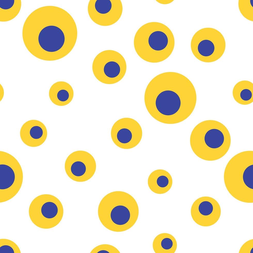 naadloos patroon met geelblauwe cirkels vector
