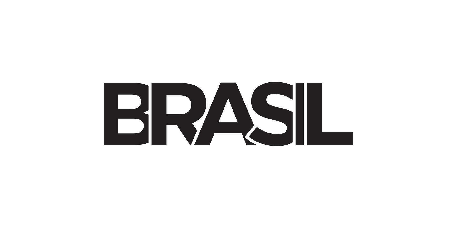 Brasil embleem. de ontwerp Kenmerken een meetkundig stijl, vector illustratie met stoutmoedig typografie in een modern lettertype. de grafisch leuze belettering.