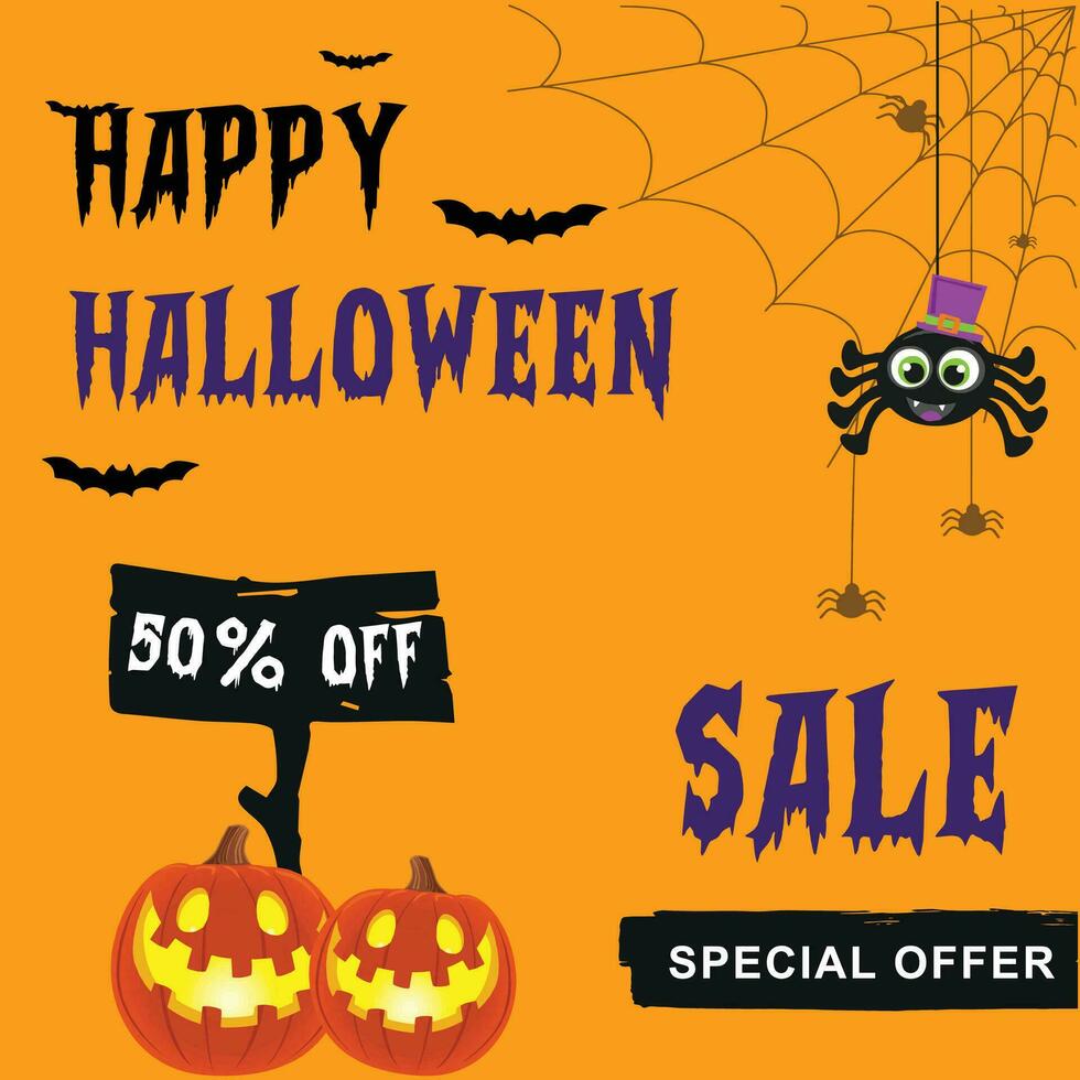 halloween uitverkoop post vector