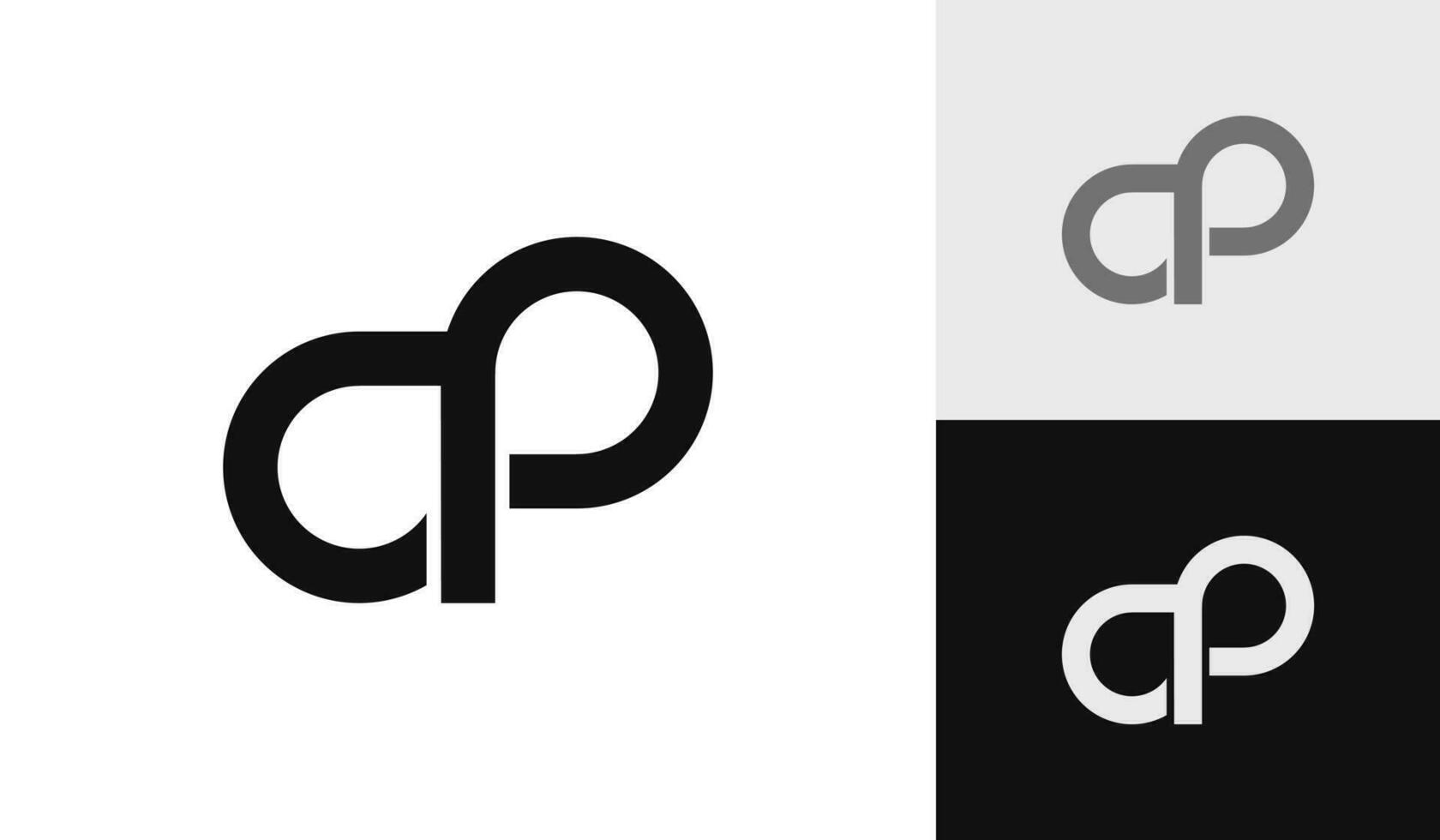 brief ap eerste monogram logo ontwerp vector