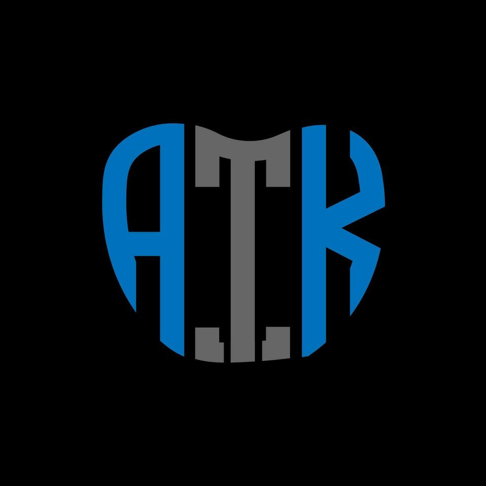 atk brief logo creatief ontwerp. atk uniek ontwerp. vector