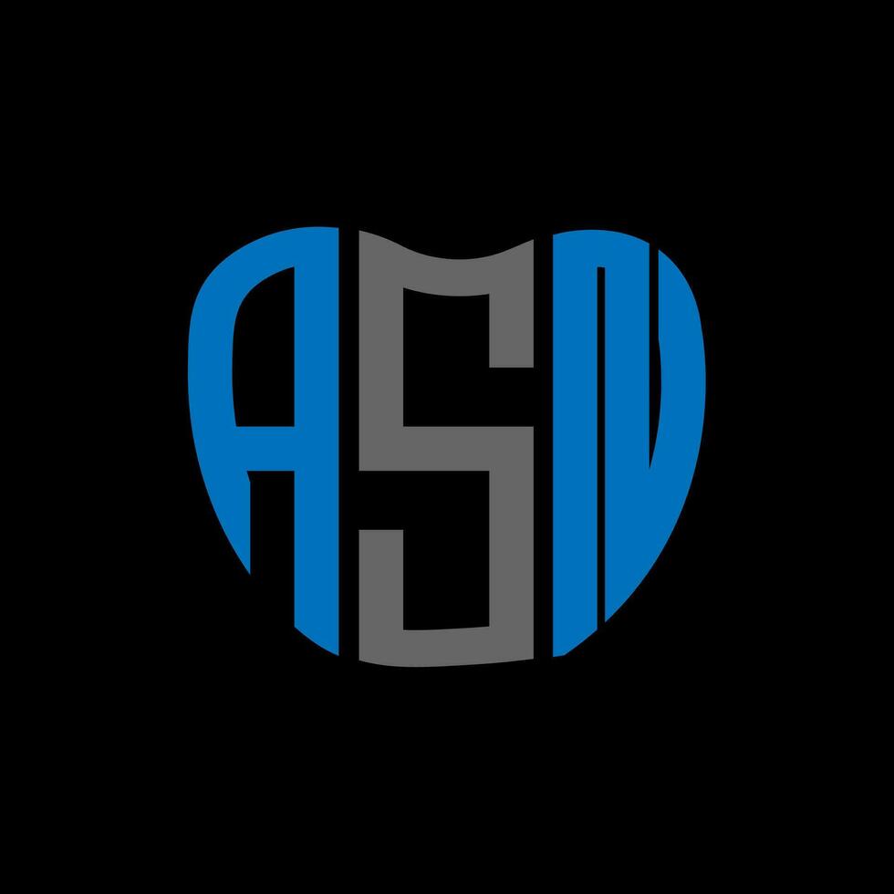 asn brief logo creatief ontwerp. asn uniek ontwerp. vector