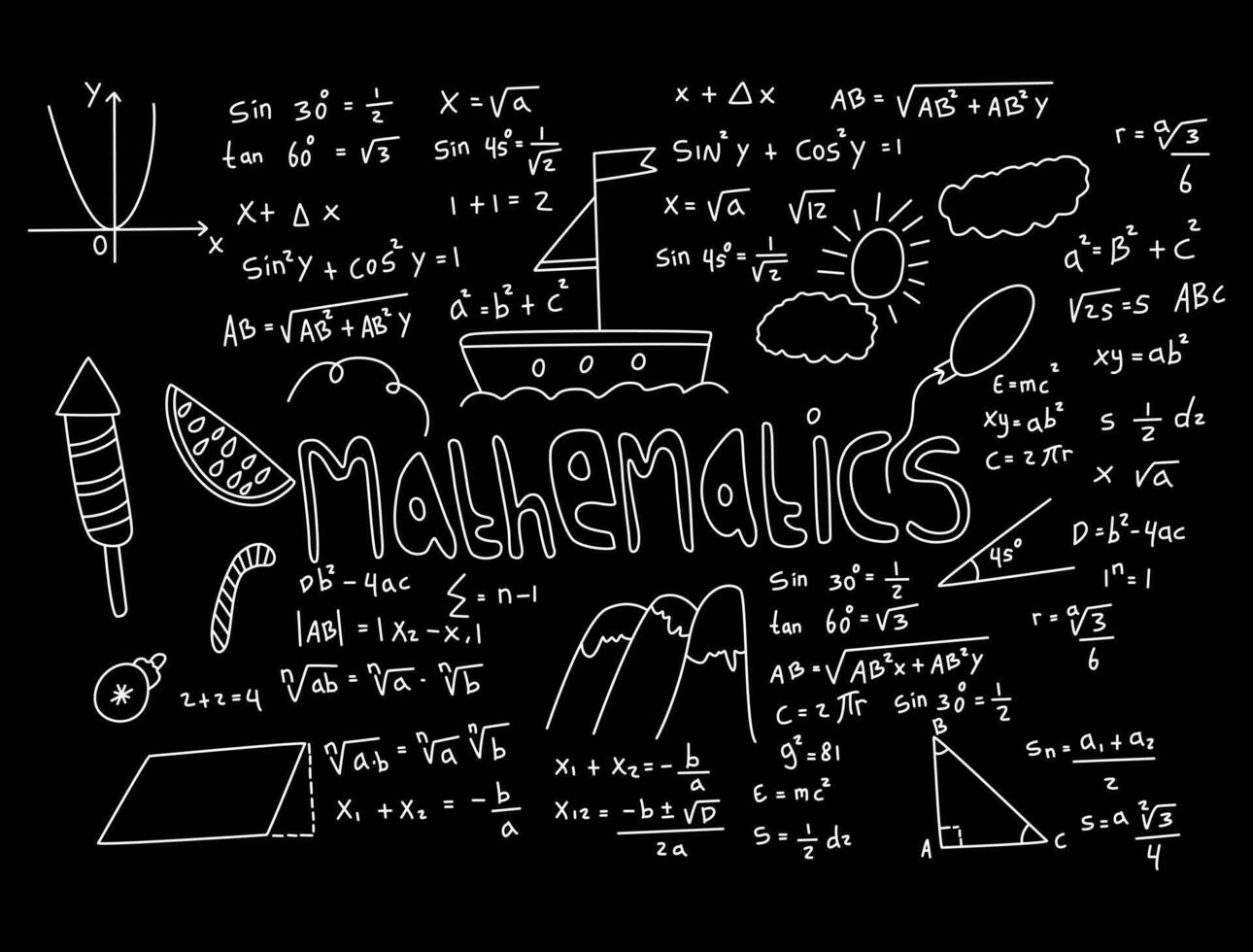 realistische wiskunde schoolbord achtergrond afbeelding vector