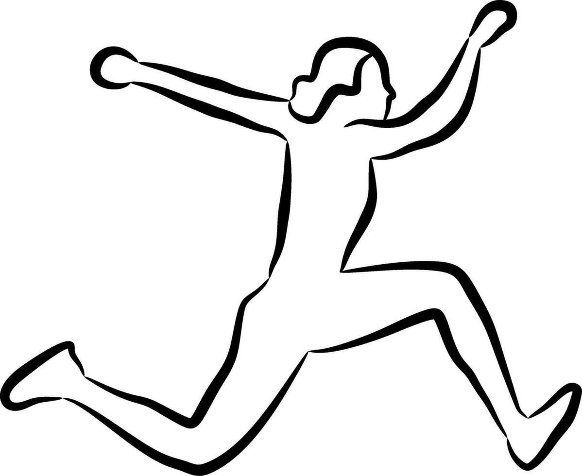 een gemakkelijk lijn tekening van iemand jumping vector