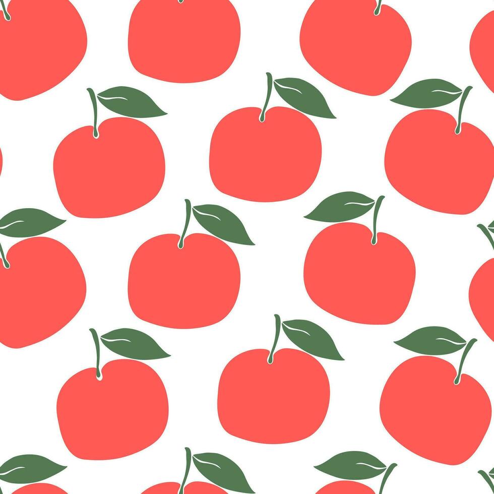 naadloos patroon met abstract rijp appels. gemakkelijk zomer fruitig afdrukken voor de keuken. vector grafiek.