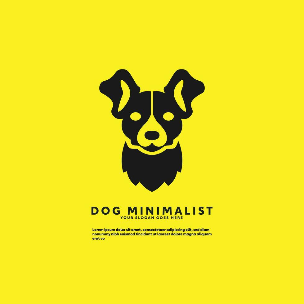 hond logo minimalistische geel achtergrond vector