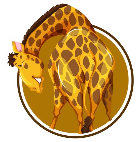 Geïsoleerde girafsticker op witte achtergrond vector