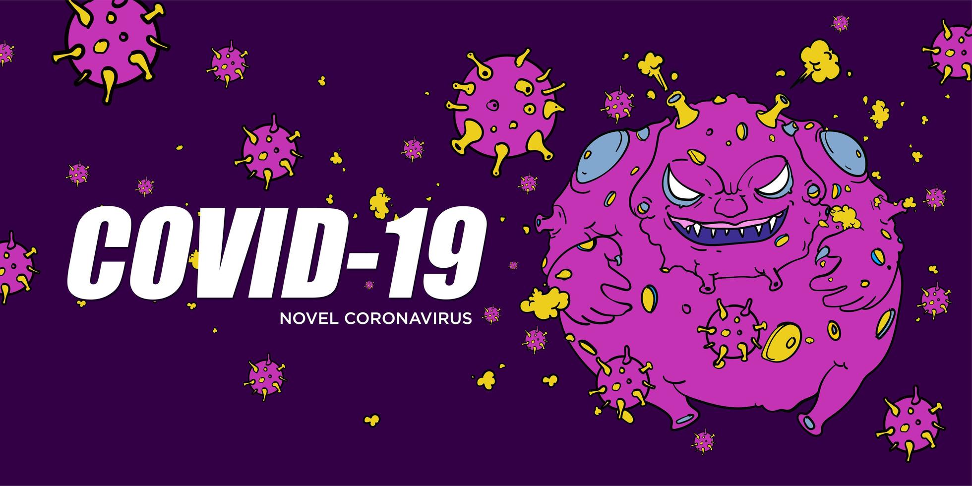 coronavirus covid-19 en virusachtergrond met ziektecellen vector