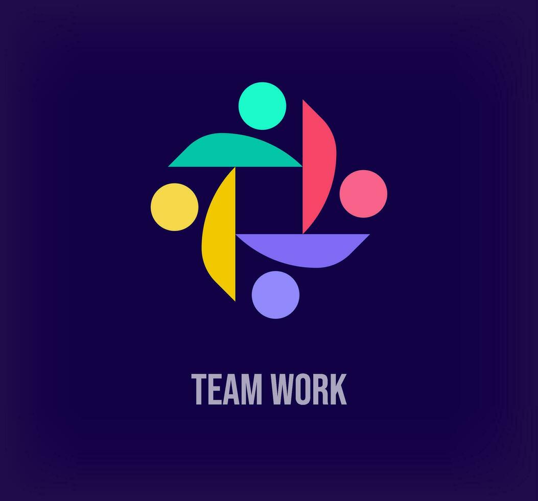 kleurrijk team werk en mensen, solidariteit idee, modern logo. uniek kleur overgangen. bedrijf groei logo sjabloon. vector. vector