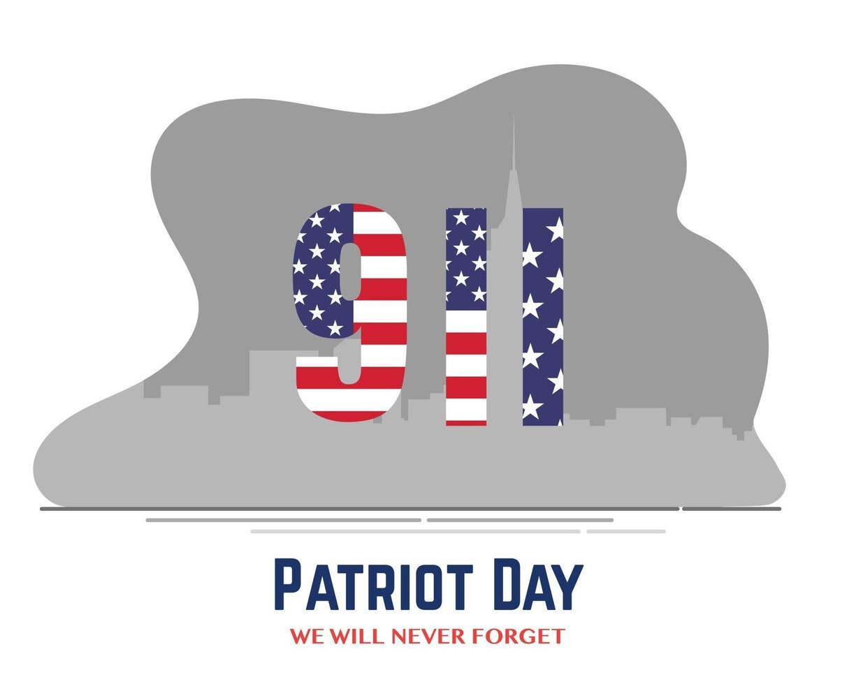 9 11 amerika patriot day vlag plat vector