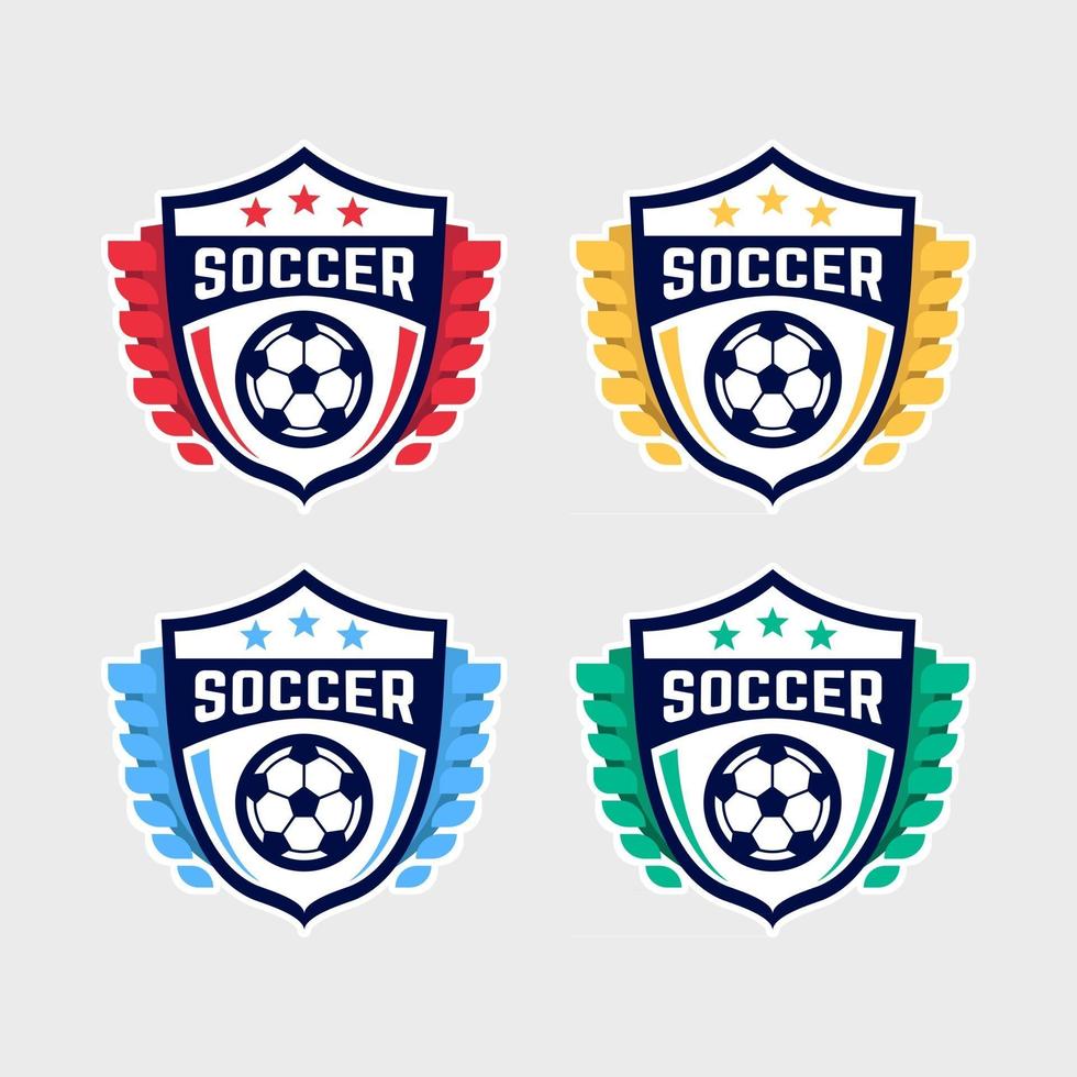 voetbal logo of voetbal club teken badge set. vector