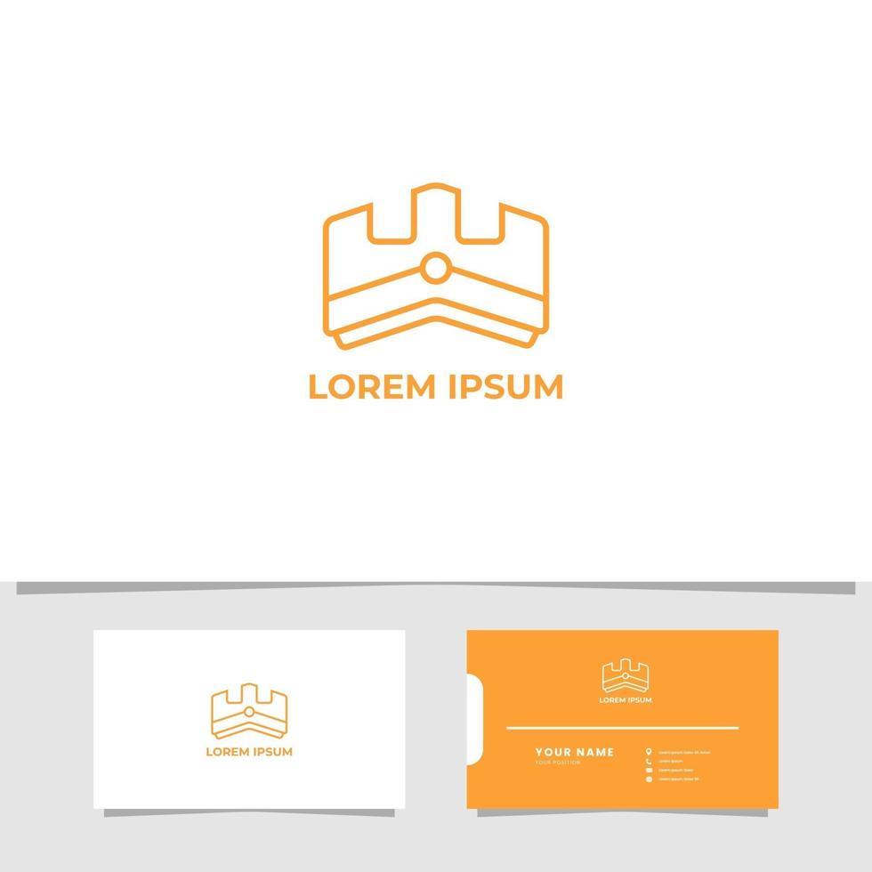 geometrische lijntekeningen kroon logo formulier fort vector