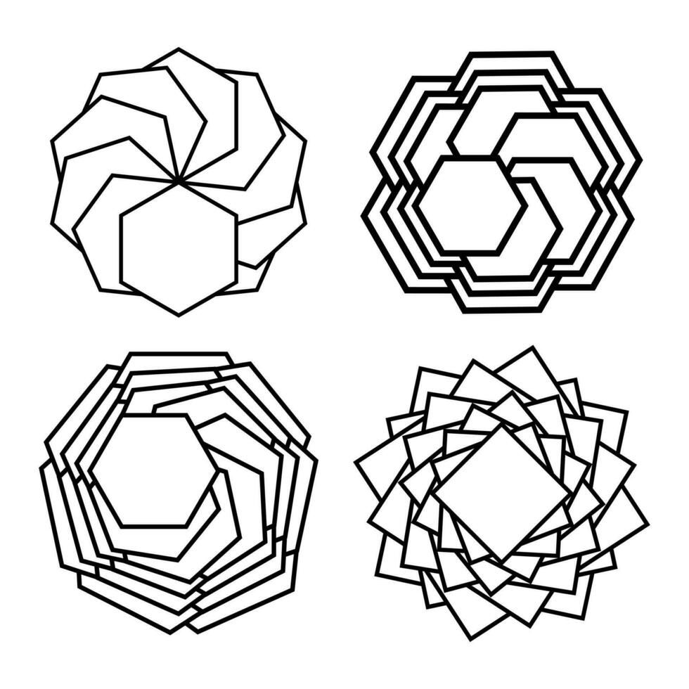 verzameling van monochroom abstract logo onregelmatig meetkundig vormen vector
