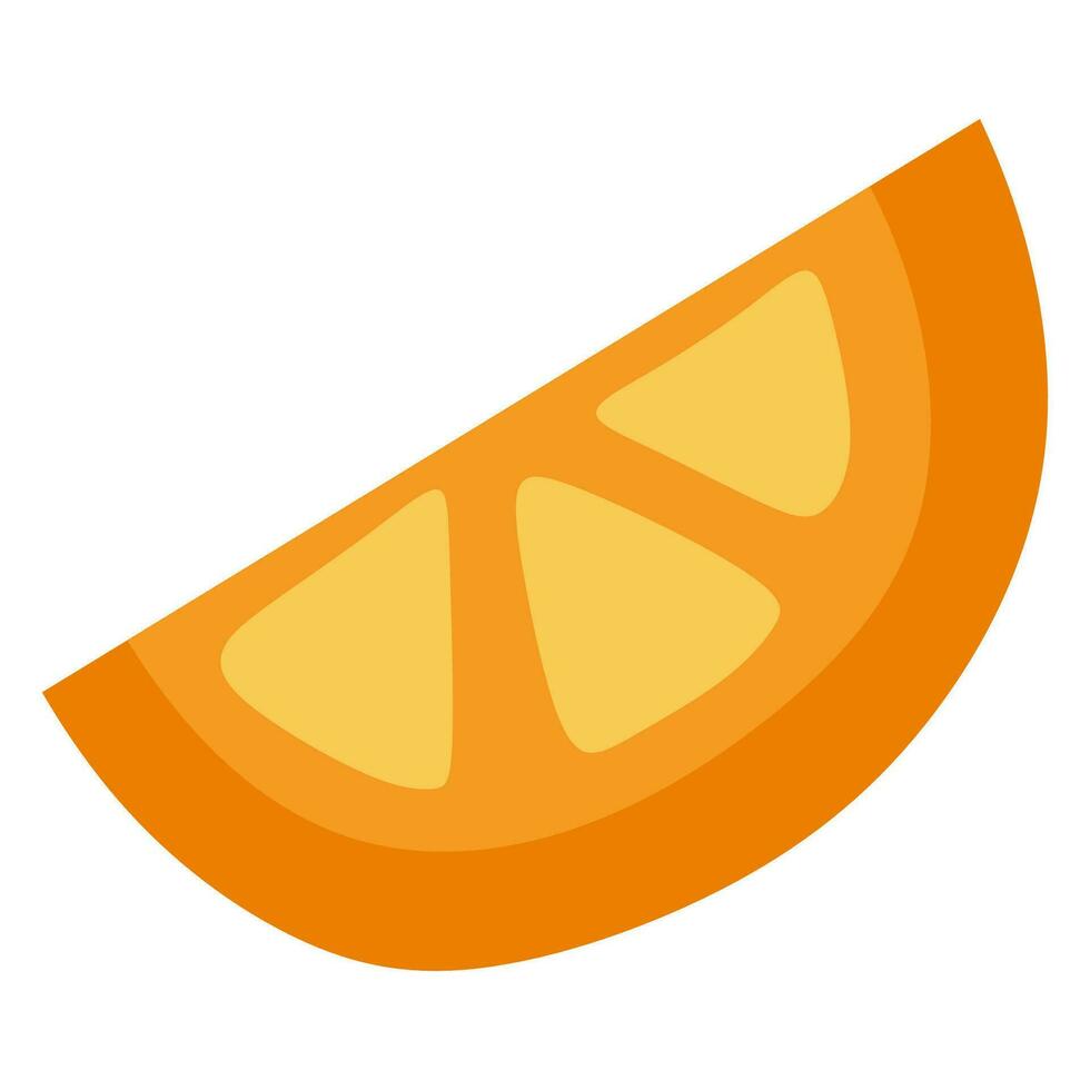 oranje fruit besnoeiing in stukken voor maken sap. vlak vector illustratie voor sticker, ontwerp kunst. kleur keerkring en citrus sjabloon.