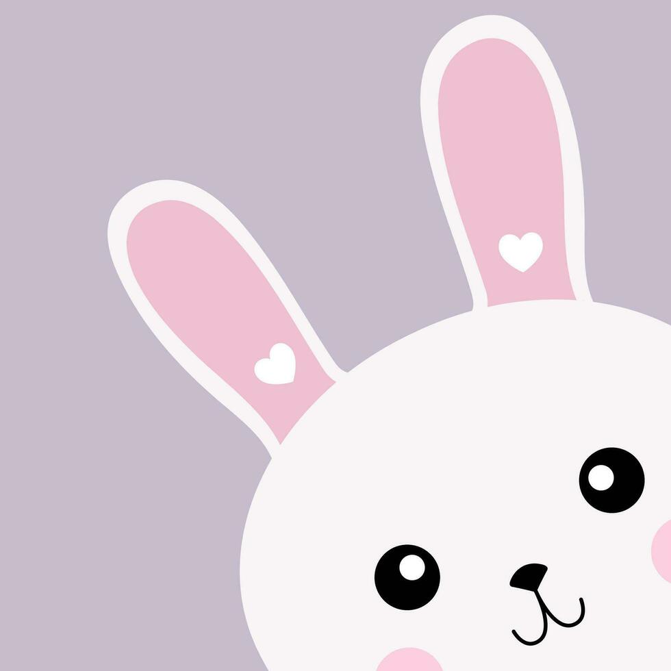 vector illustratie van een schattig konijn gezicht