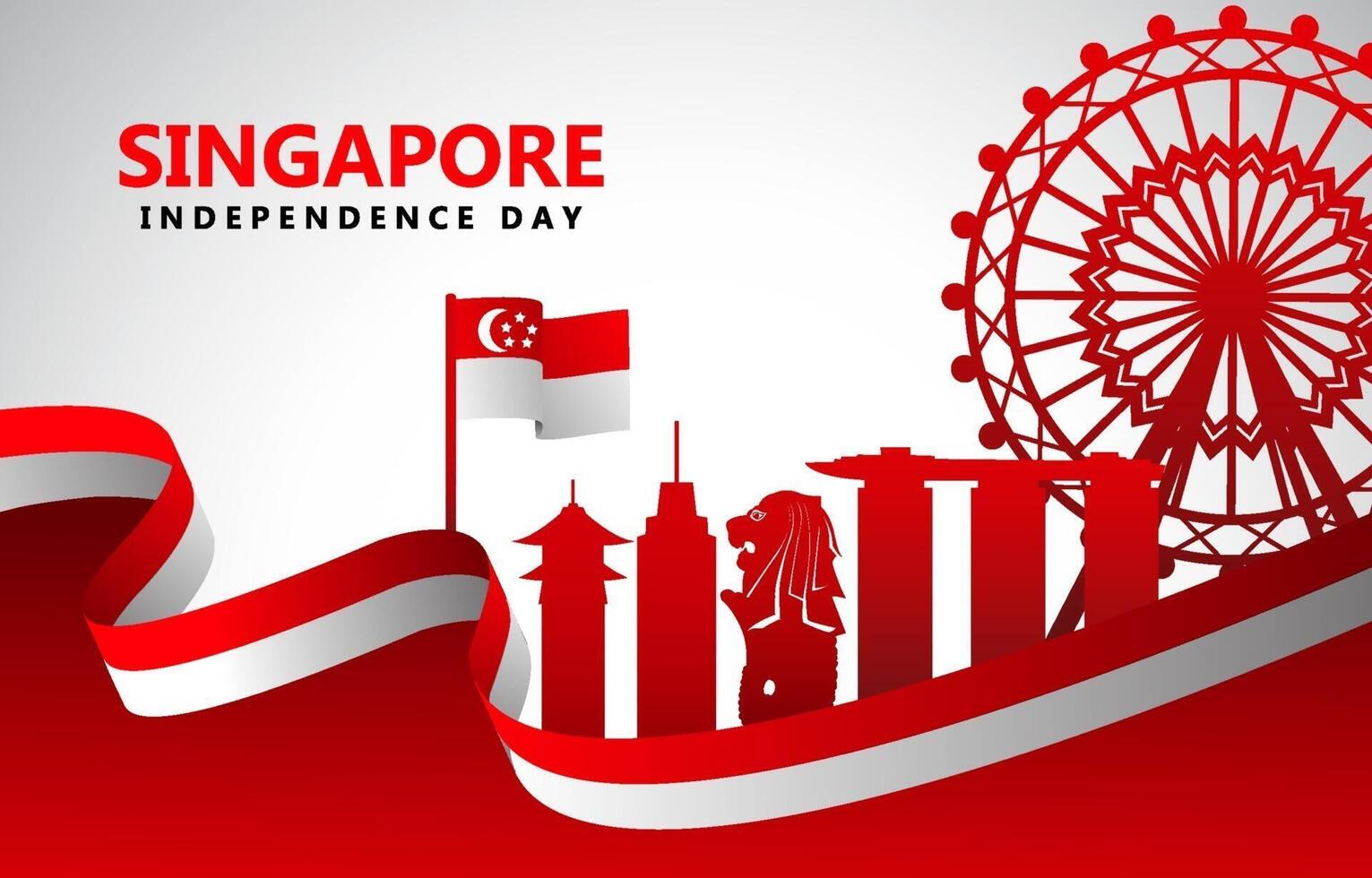 onafhankelijkheidsdag singapore achtergrond vector