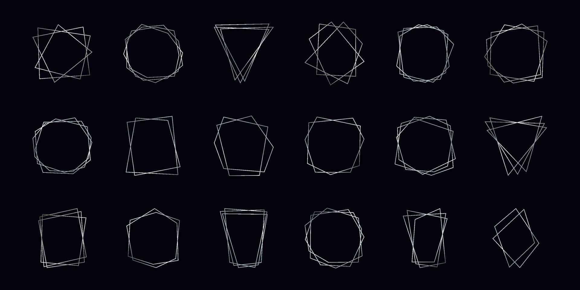 zilver meetkundig veelhoekige kader vector