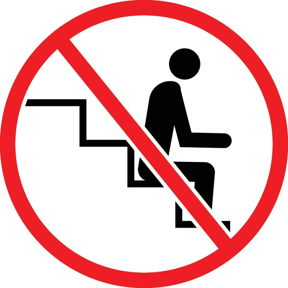Doen niet zitten Aan trappenhuis icoon teken vector