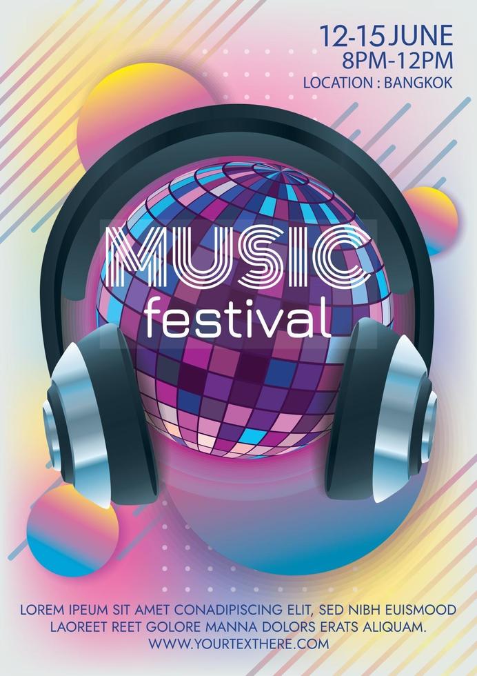 disco muziekfestival poster voor feest vector