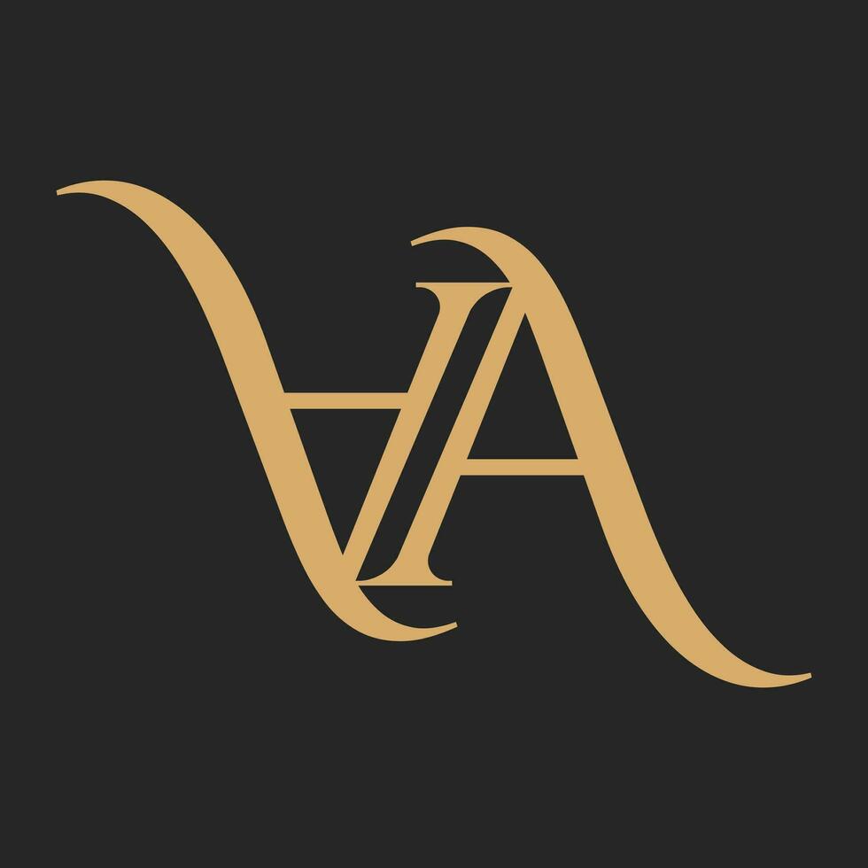 luxe brief aa logo ontwerp sjabloon vector