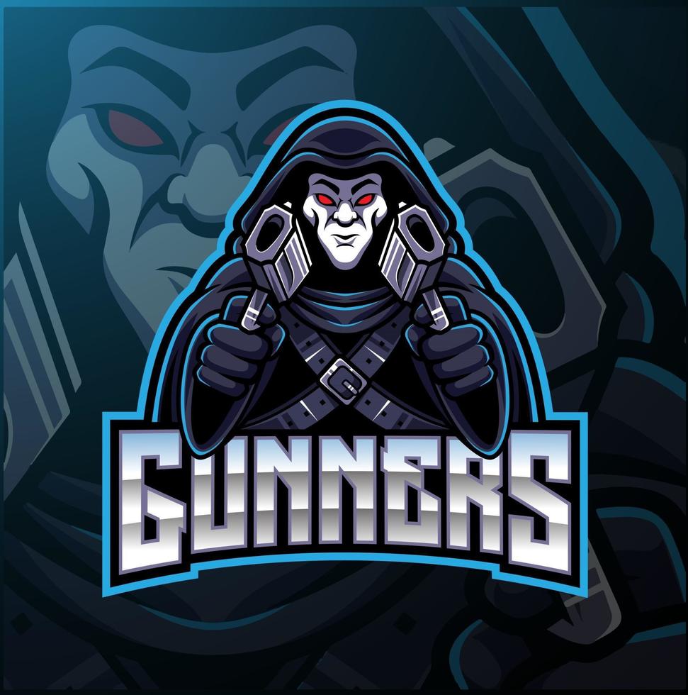 gunner esport mascotte logo ontwerp vector