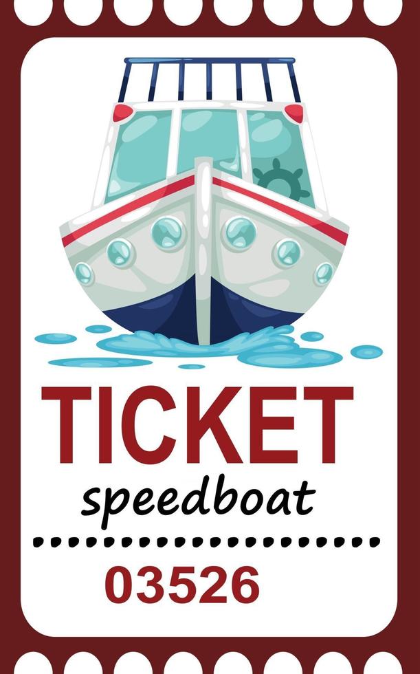 illustratie van geïsoleerde ticket speedboot vector